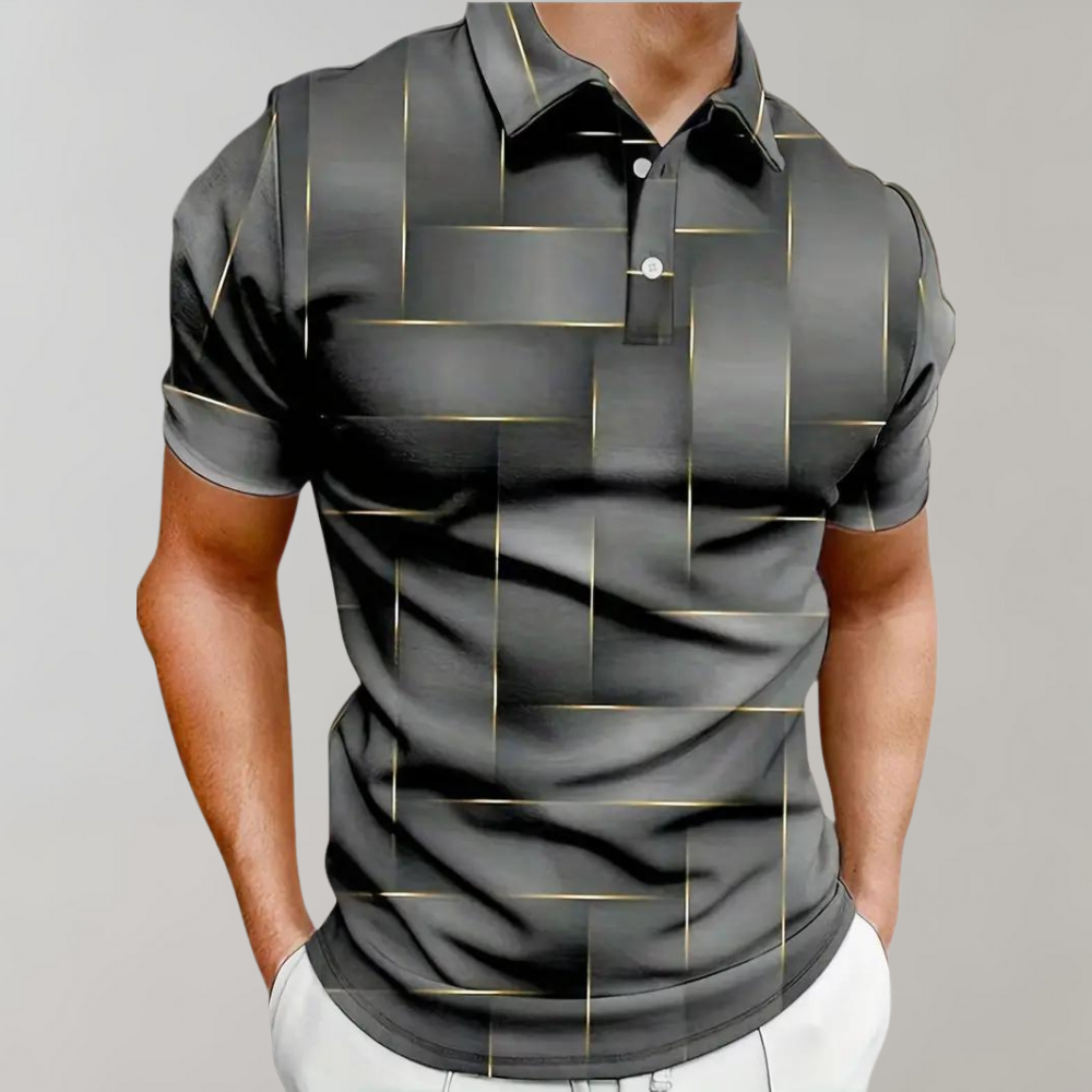 Polo T-Shirt | Kragen | Kurzarm | Sommerhemd | Herren Polohemden-Hellgrau-S-Chaps Herrenmode