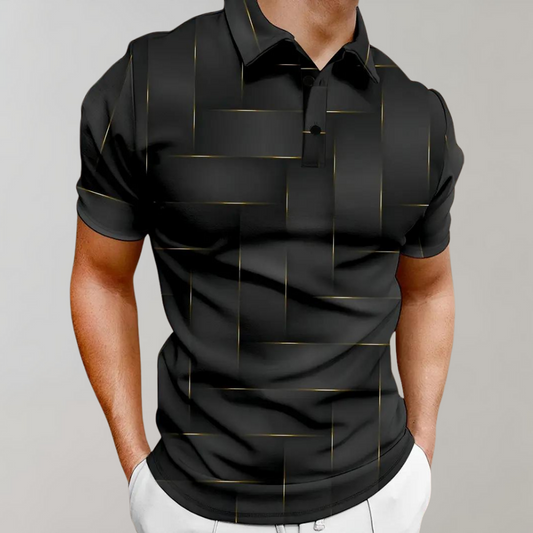 Polo T-Shirt | Kragen | Kurzarm | Sommerhemd | Herren Polohemden-Schwarz-S-Chaps Herrenmode