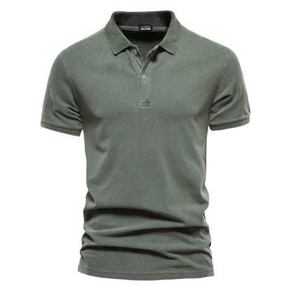 Polo-T-Shirt | Kurzarm | Halbknopfleiste | Polohemden | T-Shirts für Herren-Grün-S-Chaps Herrenmode