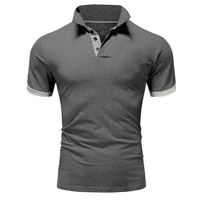 Polo T-Shirt | Kurzarm | Halsband | Polohemd | Herrenhemden-Dunkelgrau-S-Chaps Herrenmode