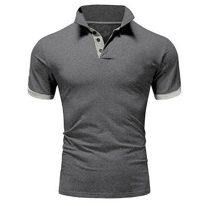 Polo T-Shirt | Kurzarm | Halsband | Polohemd | Herrenhemden-Dunkelgrau-S-Chaps Herrenmode