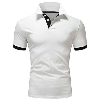 Polo T-Shirt | Kurzarm | Halsband | Polohemd | Herrenhemden-Weiß-S-Chaps Herrenmode