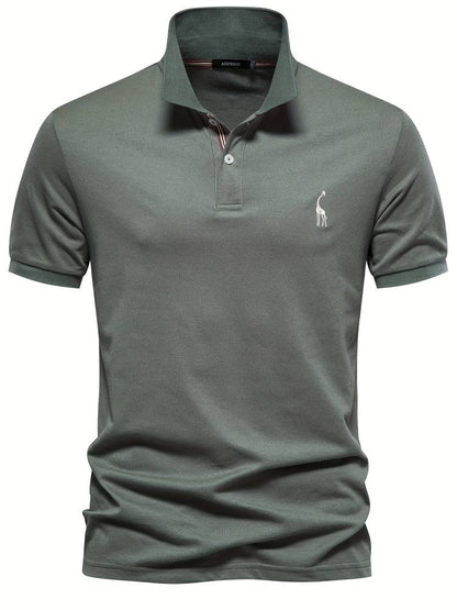 Polo-T-Shirt – Kurzarm-Polohemd für Herren mit Umlegekragen und halben Knöpfen-Hellgrün-S-Chaps Herrenmode
