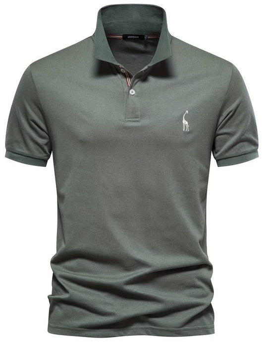 Polo-T-Shirt – Kurzarm-Polohemd für Herren mit Umlegekragen und halben Knöpfen-Hellgrün-S-Chaps Herrenmode