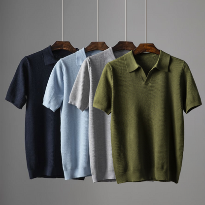 Polo T-Shirt | Kurzarm | V-Ausschnitt | Knopfloses Polo | Polohemden-Chaps Herrenmode
