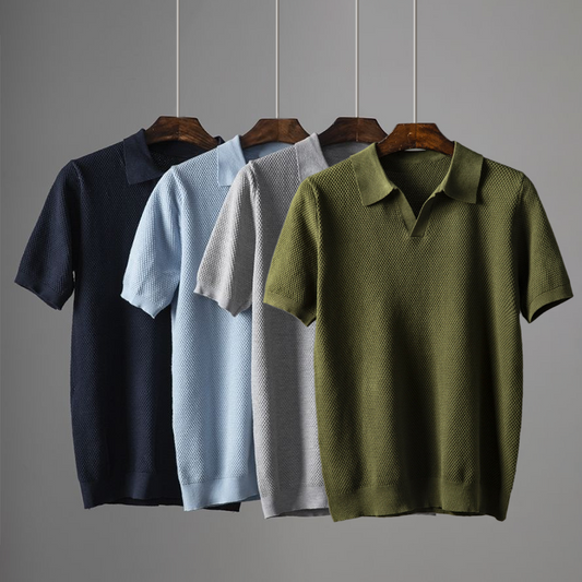 Polo T-Shirt | Kurzarm | V-Ausschnitt | Knopfloses Polo | Polohemden-Chaps Herrenmode