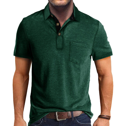 Polo-T-Shirt | Mit Kragen | Kurzarm | Poloshirt | Herrenhemd-Grün-S-Chaps Herrenmode