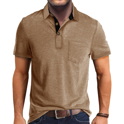 Polo-T-Shirt | Mit Kragen | Kurzarm | Poloshirt | Herrenhemd-Khaki-S-Chaps Herrenmode