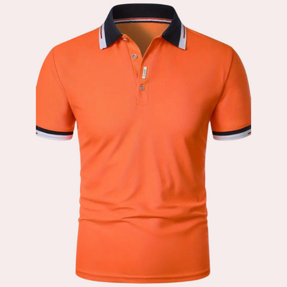 Polo-T-Shirt – Orange – Kurzarm – Poloshirt – Herrenbekleidung-Chaps Herrenmode