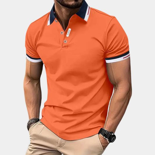 Polo-T-Shirt – Orange – Kurzarm – Poloshirt – Herrenbekleidung-Orange-S-Chaps Herrenmode