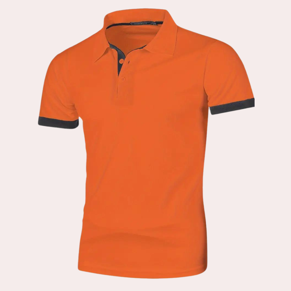 Polo-T-Shirt – Orange – Kurzarm – T-Shirt mit Kragen – Herren-Shirt-Chaps Herrenmode