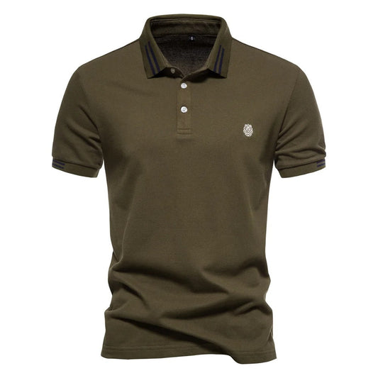 Polo T-Shirt - Slim Fit - Umlegekragen - Poloshirts - Herren T-Shirts-Grün-S-Chaps Herrenmode