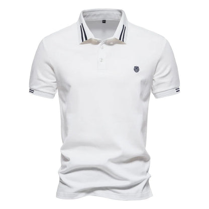 Polo T-Shirt - Slim Fit - Umlegekragen - Poloshirts - Herren T-Shirts-Weiß-S-Chaps Herrenmode