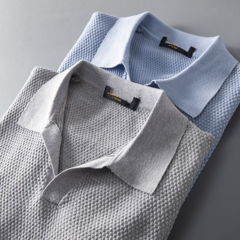 Polo-T-Shirt | V-Ausschnitt | Kurzarm | Polo ohne Knöpfe | Herrenhemden-Chaps Herrenmode