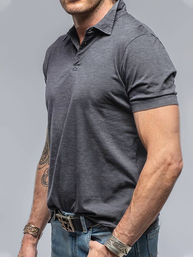 Polo Tee Shirt - Kurzarm - Halbknopf - Polohemden - Herrenhemden-Chaps Herrenmode