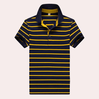 Polohemd - Gestreift - Umlegekragen - Button-Up Polo - Herrenhemden-Chaps Herrenmode