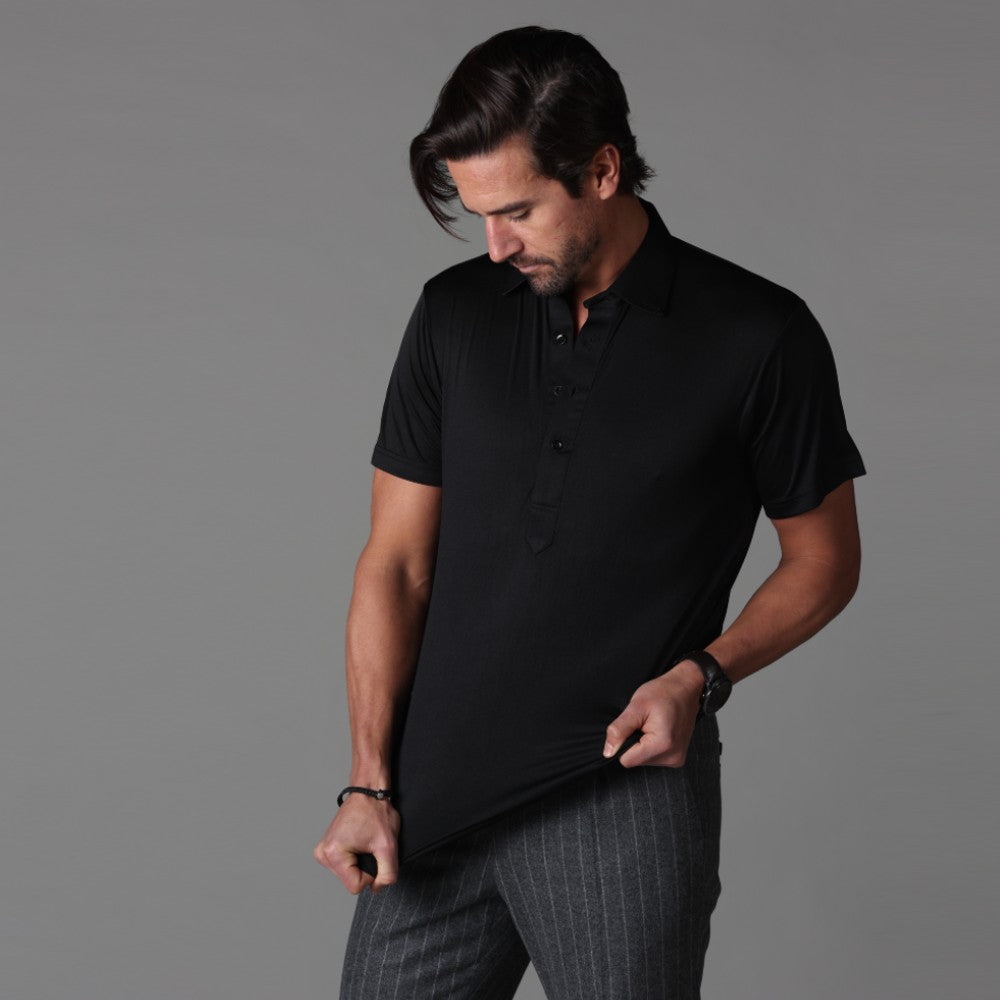 Polohemd – Halbe Knopfleiste – Kurze Ärmel – Polo-T-Shirt – Herrenhemden-Chaps Herrenmode