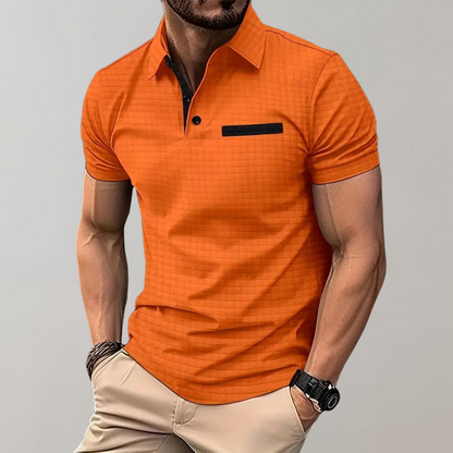 Polohemd - Herren Polohemd mit Kragen und kurzen Ärmeln-Orange-S-Chaps Herrenmode