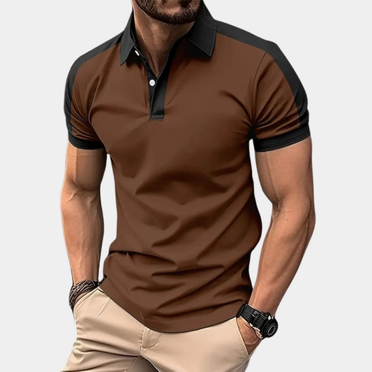 Polohemd | Kragen | Kurzarm | Polo T-Shirt | Herrenbekleidung-Braun-S-Chaps Herrenmode