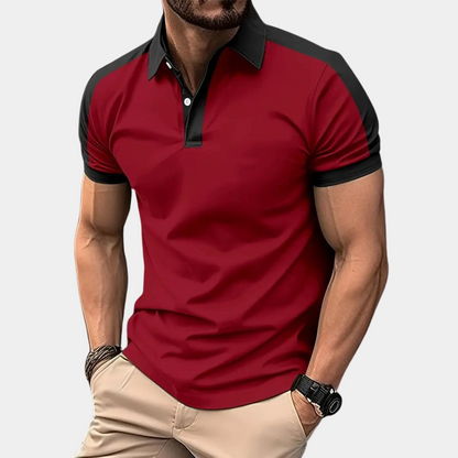Polohemd | Kragen | Kurzarm | Polo T-Shirt | Herrenbekleidung-Rot-S-Chaps Herrenmode