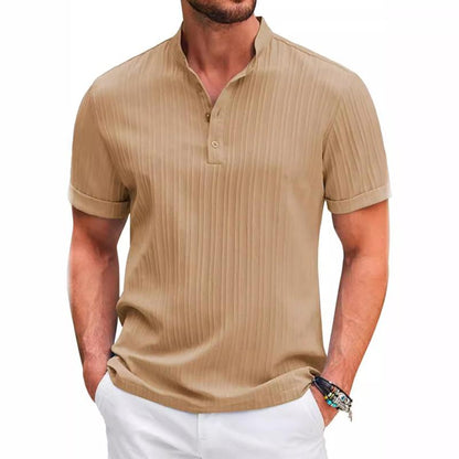 Polohemd - Kurzarm - Button-Up - Polo T-Shirt - Herrenbekleidung-Khaki-S-Chaps Herrenmode
