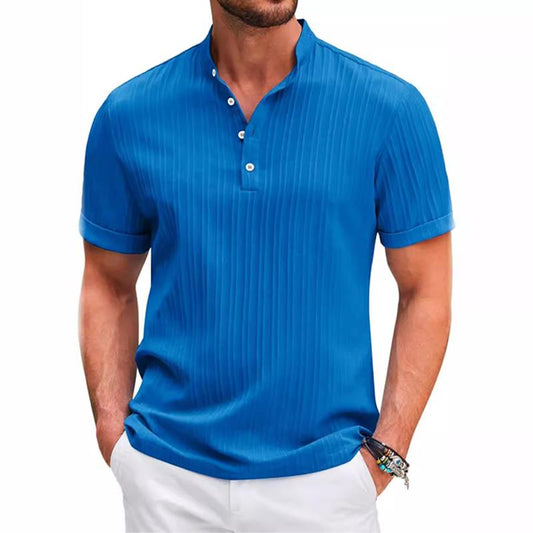 Polohemd - Kurzarm - Button-Up - Polo T-Shirt - Herrenbekleidung-Marineblau-S-Chaps Herrenmode