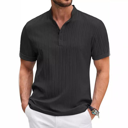 Polohemd - Kurzarm - Button-Up - Polo T-Shirt - Herrenbekleidung-Schwarz-S-Chaps Herrenmode