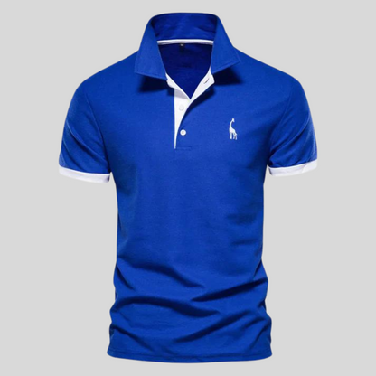 Polohemd | Kurzarm | Halber Knopf | Polo T-Shirt | Herrenhemd-Blau-XS-Chaps Herrenmode