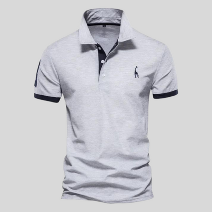 Polohemd | Kurzarm | Halber Knopf | Polo T-Shirt | Herrenhemd-Grau-XS-Chaps Herrenmode