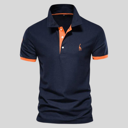 Polohemd | Kurzarm | Halber Knopf | Polo T-Shirt | Herrenhemd-Marineblau-XS-Chaps Herrenmode