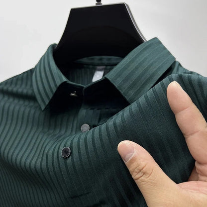 Polohemd | Kurzarm | Mit Knöpfen | Hemd mit Kragen | Herrenhemden-Grün-S-Chaps Herrenmode