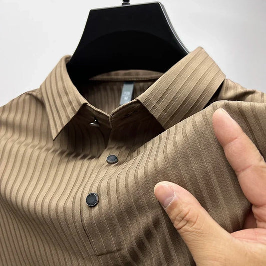 Polohemd | Kurzarm | Mit Knöpfen | Hemd mit Kragen | Herrenhemden-Khaki-S-Chaps Herrenmode