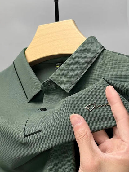 Polohemd | Kurzarm | Mit Knöpfen | Polo-T-Shirt | Herrenhemden-Dunkelgrün-M-Chaps Herrenmode