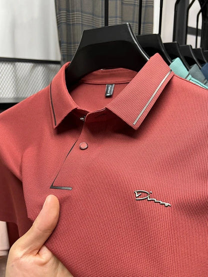 Polohemd | Kurzarm | Mit Knöpfen | Polo-T-Shirt | Herrenhemden-Rot-M-Chaps Herrenmode