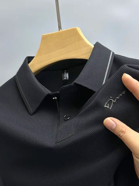 Polohemd | Kurzarm | Mit Knöpfen | Polo-T-Shirt | Herrenhemden-Schwarz-M-Chaps Herrenmode