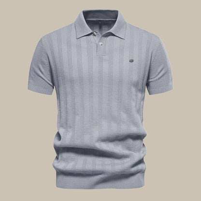 Polohemd – Kurzärmeliges Polo-T-Shirt mit Kragen für Männer-Grau-S-Chaps Herrenmode