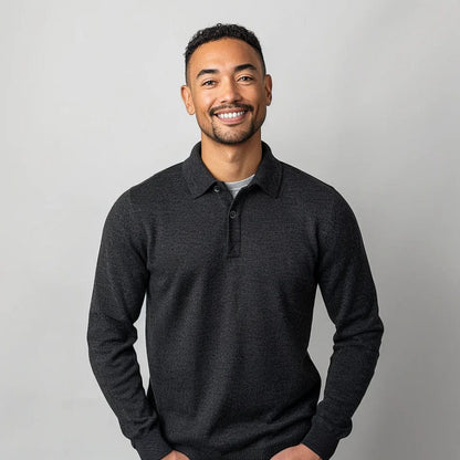Polohemd | Mit Kragen | Langarm | Polopullover | Herrenpullover-Chaps Herrenmode
