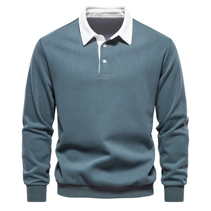 Polohemd - Pullover - Langarm - Polopullover - Herrenbekleidung-Hellgrün-S-Chaps Herrenmode