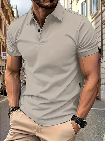 Polohemd – Stylisches Kurzarm-Polohemd mit Kragen für Herren-Hellgrau-S-Chaps Herrenmode