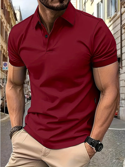 Polohemd – Stylisches Kurzarm-Polohemd mit Kragen für Herren-Rot-S-Chaps Herrenmode