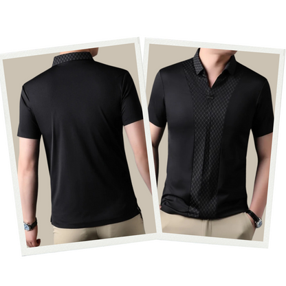 Polohemd | V-Ausschnitt | Kurzarm | Polo-T-Shirt | Polohemd ohne Knöpfe-Chaps Herrenmode