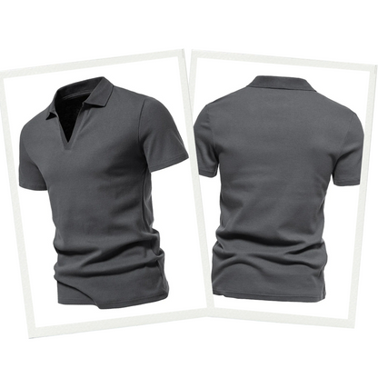 Polohemd | ohne Knopfleiste | V-Ausschnitt | Polohemden | Herrenhemden-Chaps Herrenmode