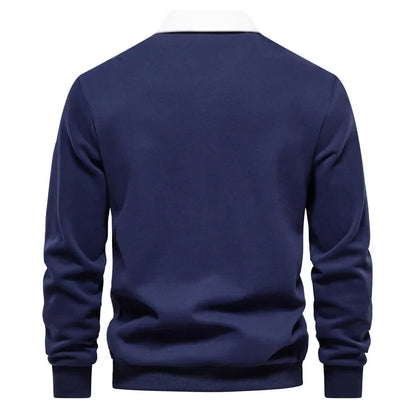 Polopullover - Langarm - Quarter Button-Up - Polopullover - Polohemden für Männer-Chaps Herrenmode