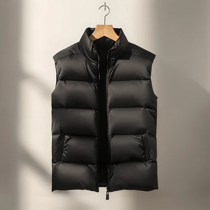 Puffer Weste | Ärmellos | Körperwärmer | Winterweste | Herrenweste-Schwarz-XS-Chaps Herrenmode
