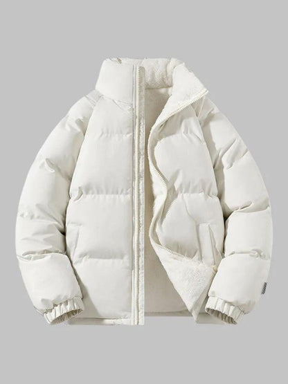 Pufferjacke | Fleece gefüttert | warm | wattierte Jacke | Herren Winterjacke-Weiß-S-Chaps Herrenmode