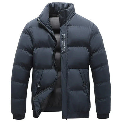 Pufferjacke | Gepolstert | Warm | Daunenjacke | Herren Winterjacke-Marineblau-S-Chaps Herrenmode
