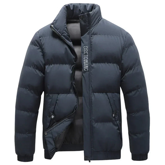 Pufferjacke | Gepolstert | Warm | Daunenjacke | Herren Winterjacke-Marineblau-S-Chaps Herrenmode