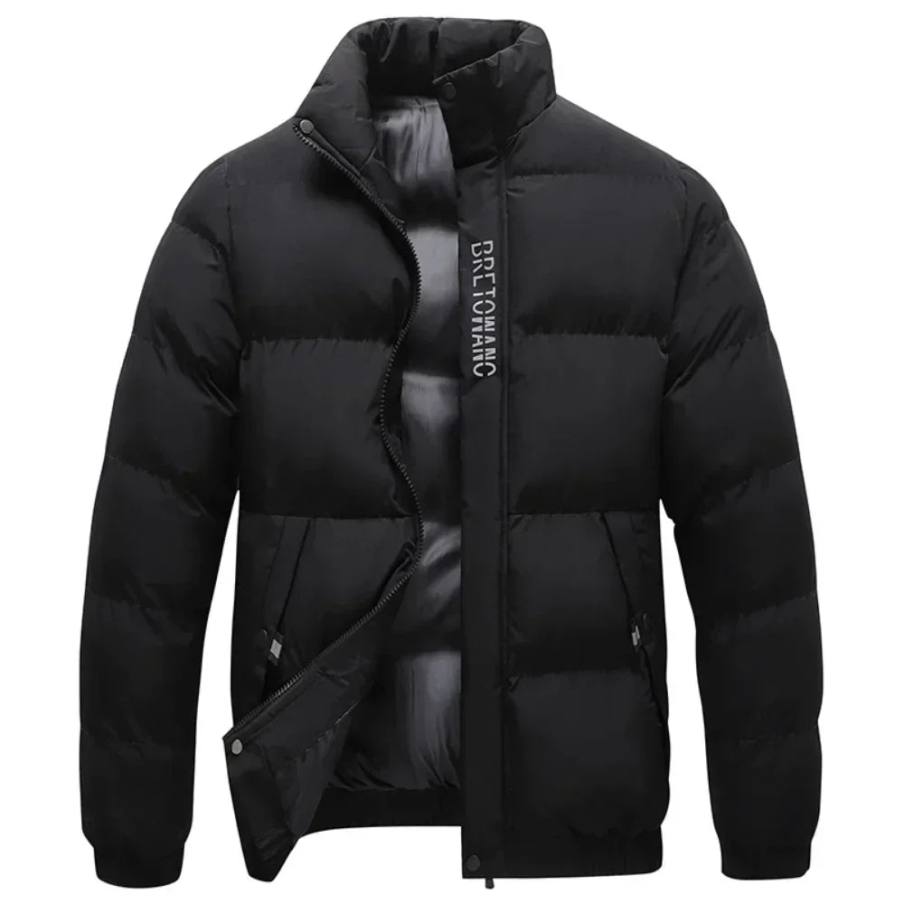 Pufferjacke | Gepolstert | Warm | Daunenjacke | Herren Winterjacke-Schwarz-S-Chaps Herrenmode