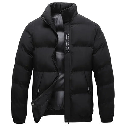 Pufferjacke | Gepolstert | Warm | Daunenjacke | Herren Winterjacke-Schwarz-S-Chaps Herrenmode