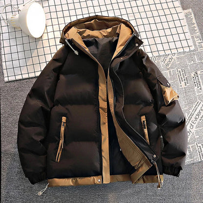 Pufferjacke - Kapuze - Warm - Daunenjacke - Winterjacken für Männer-Schwarz-XXXS-Chaps Herrenmode